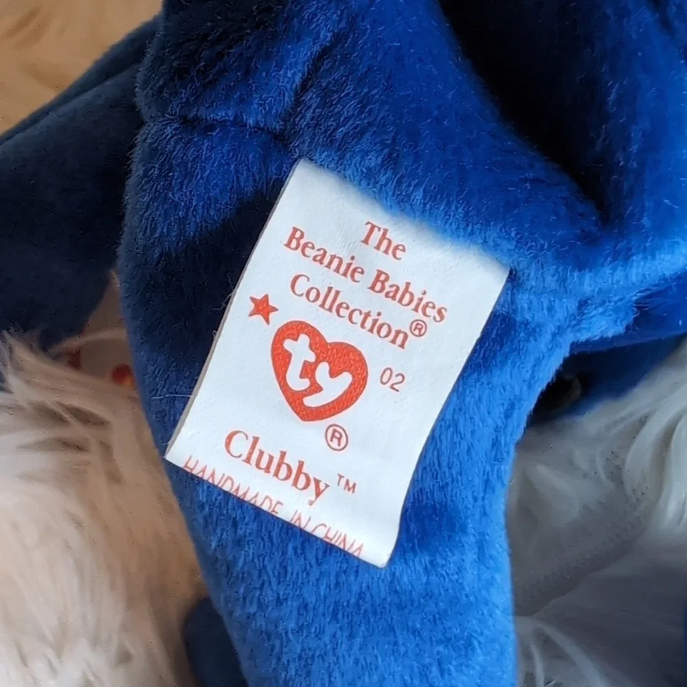 TY Beanie Baby CLUBBY the Royal Blue Teddy Bear - Picture 7 of 10